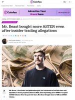 Mr. Beast bought more ASTER even after insider trading allegations - Coinfea