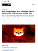 SHIB Price Prediction: Bears Eye $0.00000440 as Oscillators Pin SHIB Near Lower Bollinger Band - Blockchain.News