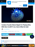 Cardano Founder Blasts Ripple For Playing Dirty With New CLARITY Act, Here’s What He Said | Bitcoinist.com