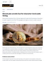 ElevenLabs unveils Cue for character-level audio timing - Blockchain.News