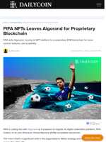 FIFA NFTs Leaves Algorand for Proprietary Blockchain - DailyCoin