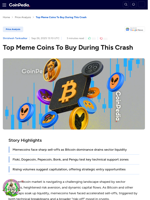 Top Meme Coins To Buy During This Crash