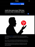 Justin Sun owns more TRX than everyone else combined, report
