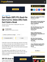 Spot Ripple (XRP) ETFs Reach the End of an Era, Solana (SOL) Funds Can't Catch a Break