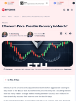 Ethereum Price: Possible Recovery in March? - 99Bitcoins