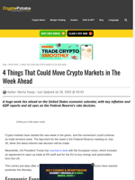 4 Things That Could Move Crypto Markets in The Week Ahead