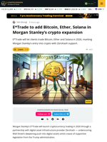 E*Trade to Launch Crypto Trading in 2026 with Zerohash