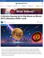 6 Altcoins Gearing Up for Big Moves as Bitcoin (BTC) Maintains $90K+ Level
