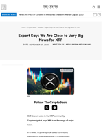 Expert Says We Are Close to Very Big News for XRP