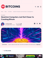 Quantum Computing Bitcoin Threat Closer Than Expected