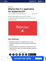 Bitwise files S-1 application for Avalanche ETF