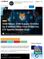 SHIB News: SHIB Supply Shrinks by 8 Million After First Shiba Inu ETF Sparks Market Buzz | Live Bitcoin News