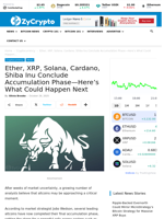 Ether, XRP, Solana, Cardano, Shiba Inu Conclude Accumulation Phase—Here’s What Could Happen Next ‬ ⋆ ZyCrypto