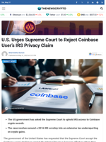U.S. Urges Supreme Court to Reject Coinbase User’s Claim
