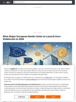 Nine Major European Banks Unite to Launch Euro Stablecoin in 2026 - Brave New Coin