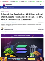 Solana Price Prediction: $1 Billion in Real World Assets Just Landed on SOL – Is SOL About to Overtake Ethereum?