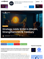 Strategy Adds $22M in Bitcoin, Strengthens $47B Treasury | Live Bitcoin News