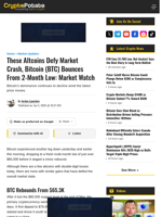 These Altcoins Defy Market Crash, Bitcoin (BTC) Bounces From 2-Month Low: Market Watch