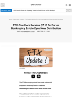 FTX Creditors Receive $7.1B So Far as Bankruptcy Estate Eyes New Distribution