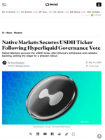 Native Markets Secures USDH Ticker Following Hyperliquid Governance Vote - Decrypt