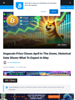 Dogecoin Price Closes April In The Green, Historical Data Shows What To Expect In May | Bitcoinist.com