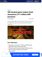 SBI-backed game maker Gumi announces $17 million XRP purchase