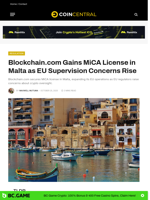 Blockchain.com Gains MiCA License in Malta as EU Supervision Concerns Rise - CoinCentral