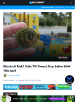 Bitcoin At Risk? Odds Tilt Toward Drop Below $66K This April