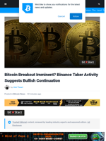 Bitcoin Breakout Imminent? Binance Taker Activity Suggests Bullish Continuation | Bitcoinist.com