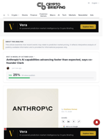 Anthropic's AI capabilities advancing faster than expected, says co-founder Clark