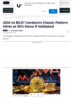 ADA to $0.5? Cardano's Classic Pattern Hints at 30% Move if Validated - U.Today