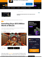 GameStop Buys $513 Million Worth Of Bitcoin