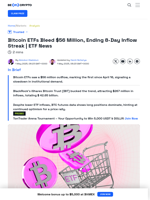 Bitcoin ETFs and the $56M Outflow: Is Market Momentum Slowing?