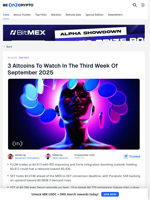 3 Altcoins To Watch In The Third Week Of September 2025