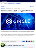 Circle Launches USDC on HyperEVM Chain