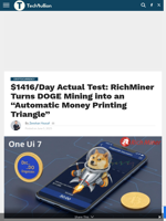 $1416/Day Actual Test: RichMiner Turns DOGE Mining into an “Automatic Money Printing Triangle” - TechBullion