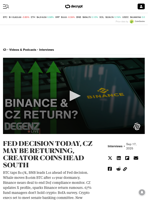 FED DECISION TODAY, CZ MAY BE RETURNING, CREATOR COINS HEAD SOUTH - Decrypt