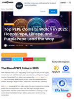 Top PEPE Coins to Watch in 2025: FloppyPepe, LilPepe, and PurplePepe Lead the Way | Live Bitcoin News