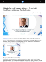 Muhdo Group Expands Advisory Board with Healthcare Visionary Randy Oostra - Visionary Financial
