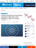 Charles Hoskinson Fires Back: Cardano’s Not Done Yet Despite 5 Years of Losses ⋆ ZyCrypto