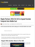 Ripple Partners With Ctrl Alt to Expand Custody Footprint Into Middle East