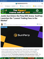 Justin Sun Enters the Perp DEX Arena: SunPerp Launches the 