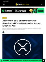 XRP Price: 25% of Institutions Are Planning to Buy — Here's What It Could Mean for XRP - CoinCentral