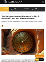 Top 5 Crypto Lending Platforms in 2026: Where to Lend and Borrow Smarter - DailyCoin