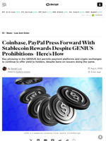 Coinbase, PayPal Press Forward With Stablecoin Rewards Despite GENIUS Prohibitions–Here's How - Decrypt