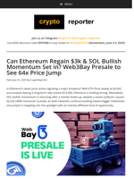 Can Ethereum Regain $3k & SOL Bullish Momentum Set in? Web3Bay Presale to See 64x Price Jump