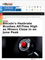 Bitcoin’s Hashrate Brushes All-Time High as Miners Close in on June Peak - The Crypto News Wire