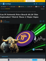 Can Pi Network Price Reach $0.20 This September? Watch These 2 Major Signs
