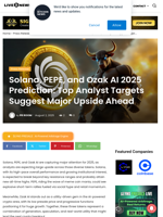 Solana, PEPE, and Ozak AI 2025 Prediction: Top Analyst Targets Suggest Major Upside Ahead | Live Bitcoin News