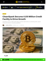 CleanSpark Secures $100 Million Credit Facility to Drive Growth - CoinCentral